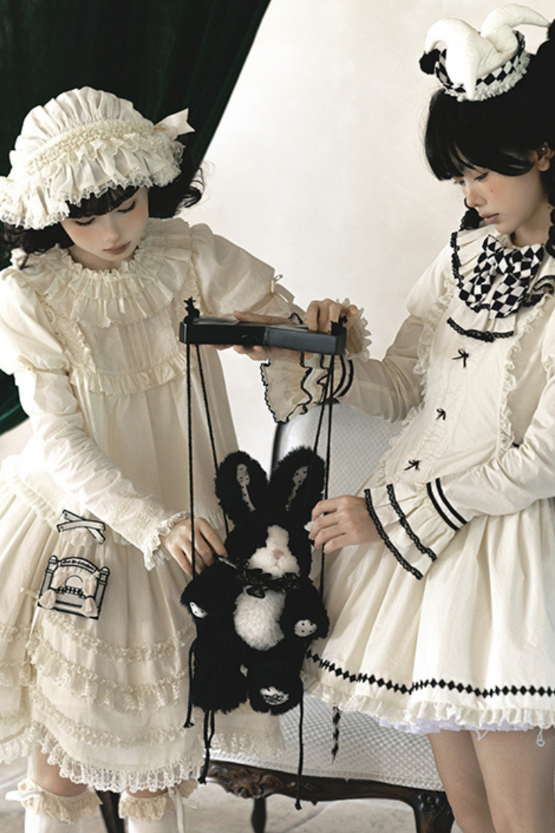 [pre-order] Marionette Lolita Jumper Skirt + Ruffle Collar Top + Flare Skirt + Lolita Dress