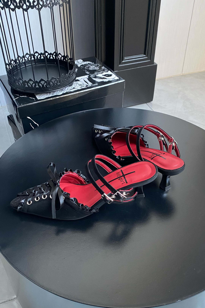 Gothic Lace-up Heeled Shoes
