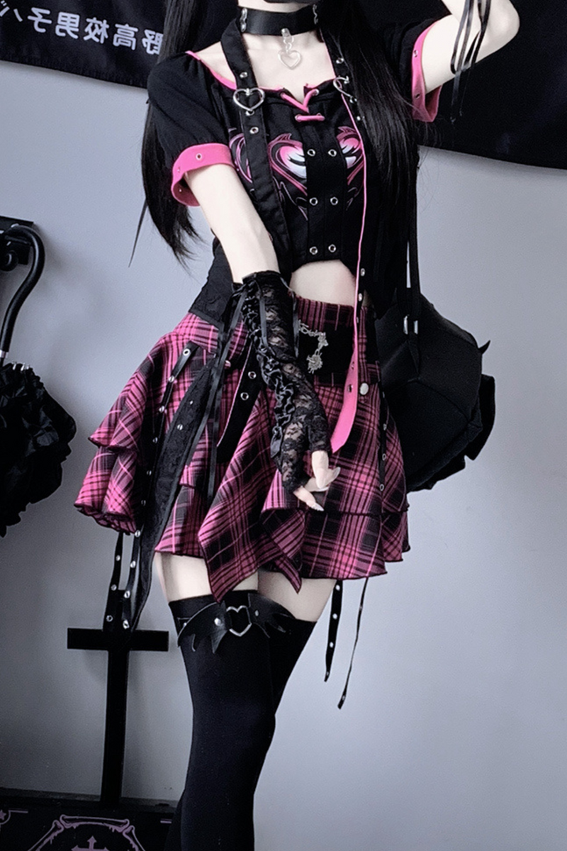 Subculture Rock Top + Plaid Skirt