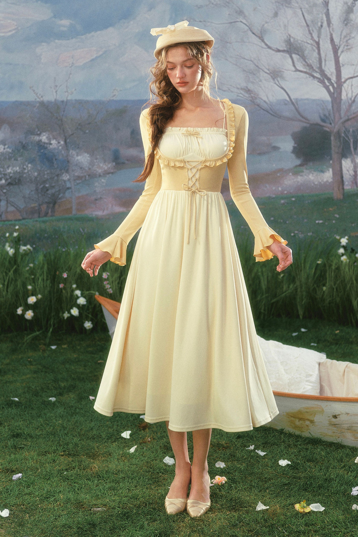 Lace Color Blocking Dress