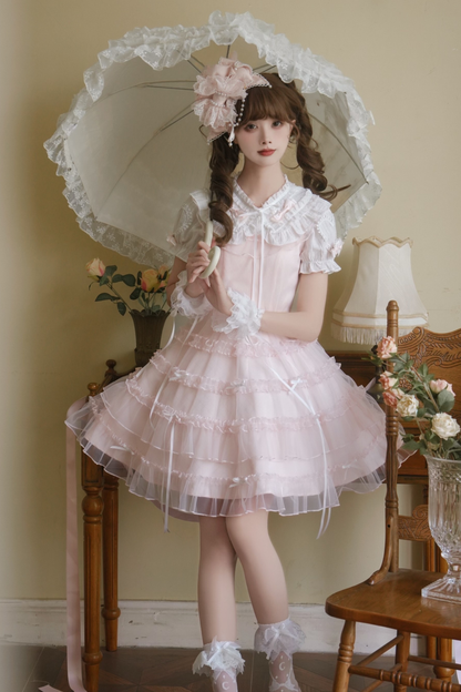 Sweet Girl Doll Collar Lolita Top + Skirt