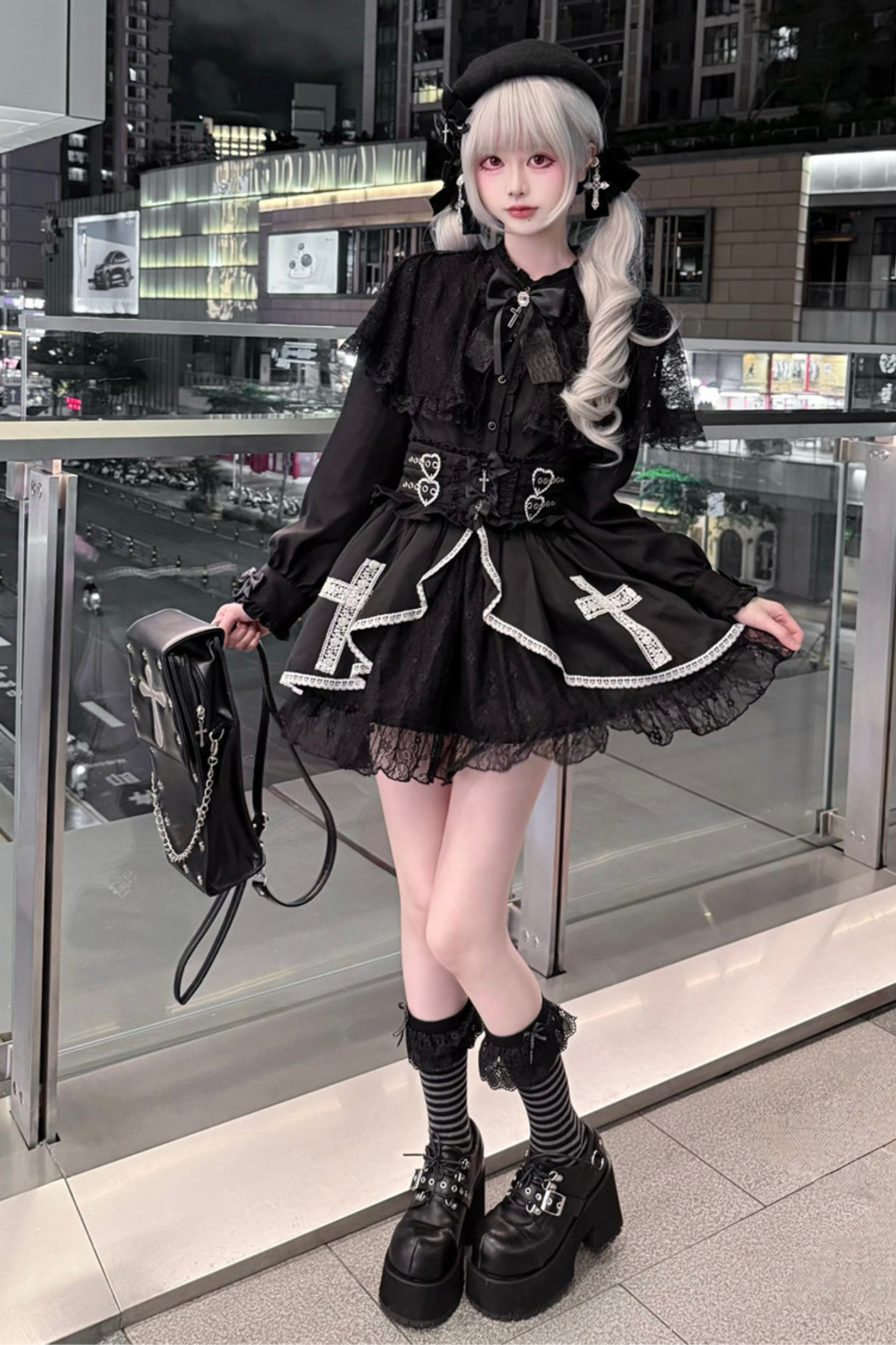 Cape Style Shirt + Cross Skirt + Hat