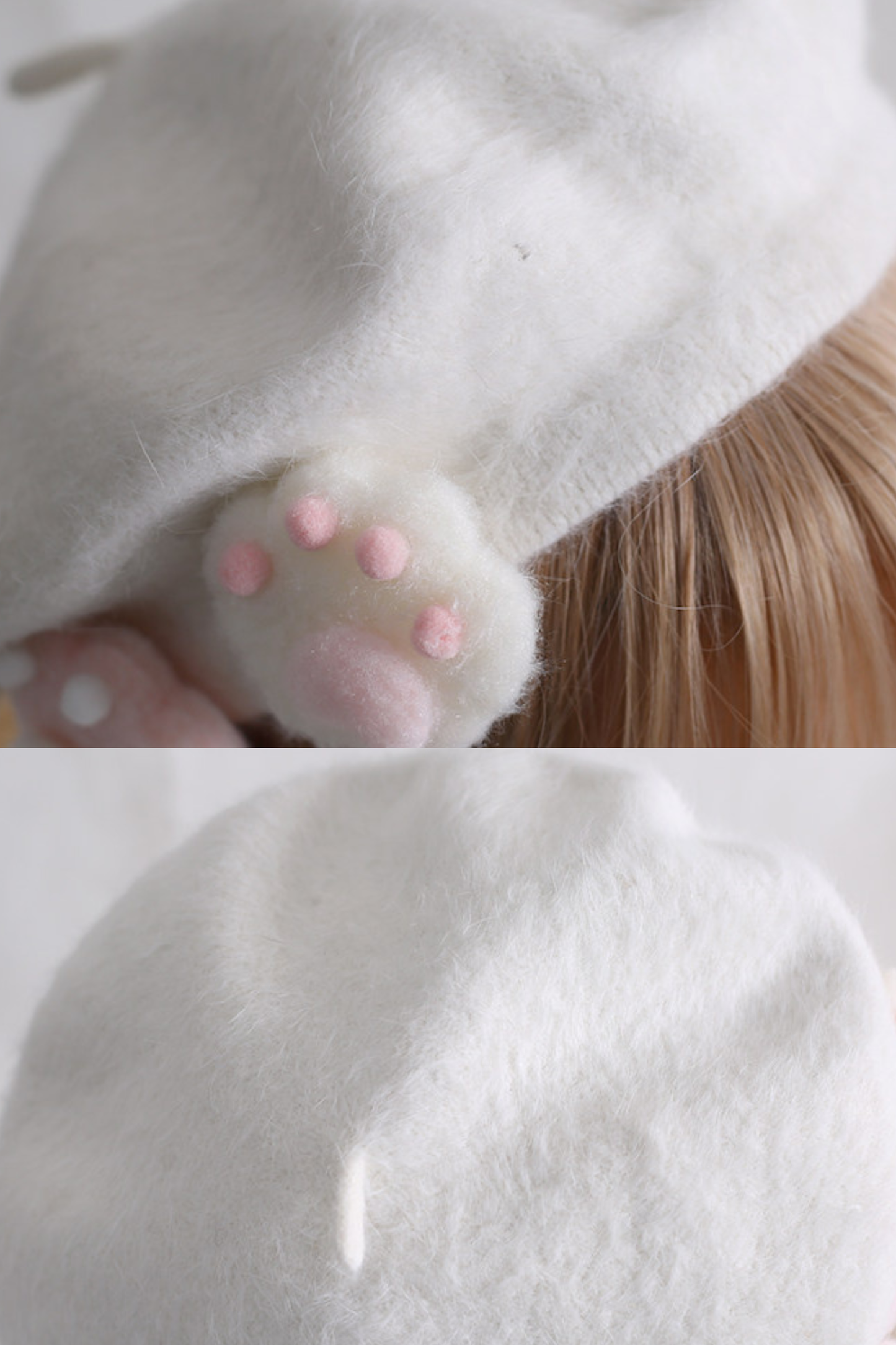 Paw Print Faux Fur Snow Beret