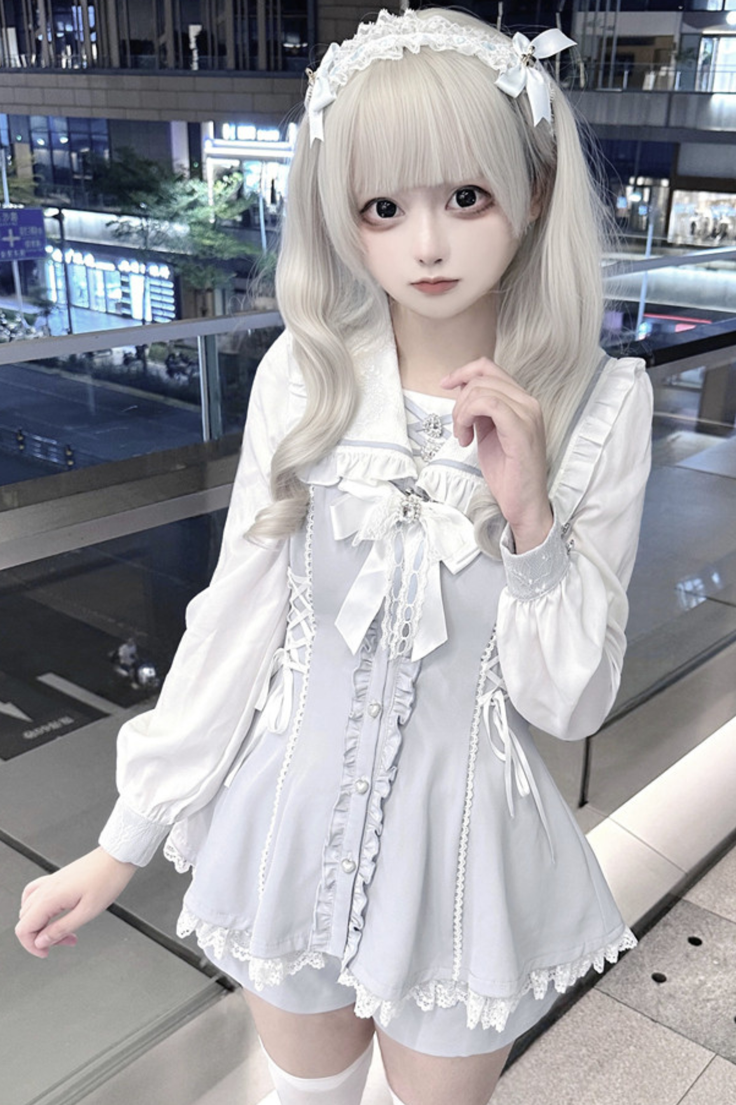Aqua Dark Ribbon Dress + Pants