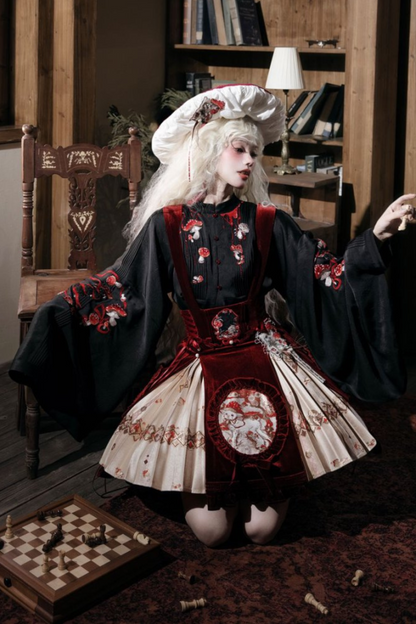 [pre-order] Japanese Style Mushroom Dark Sweet Lolita Jumper Skirt + Gown + Accessories