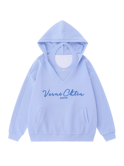 American Retro Sweatshirt Hooded Loose Oversized Two-piece Set