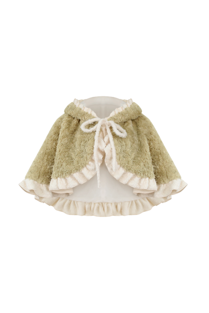 Matcha Roll Japanese Style Top + Kitten Suspender Skirt + Cape With Ribbon