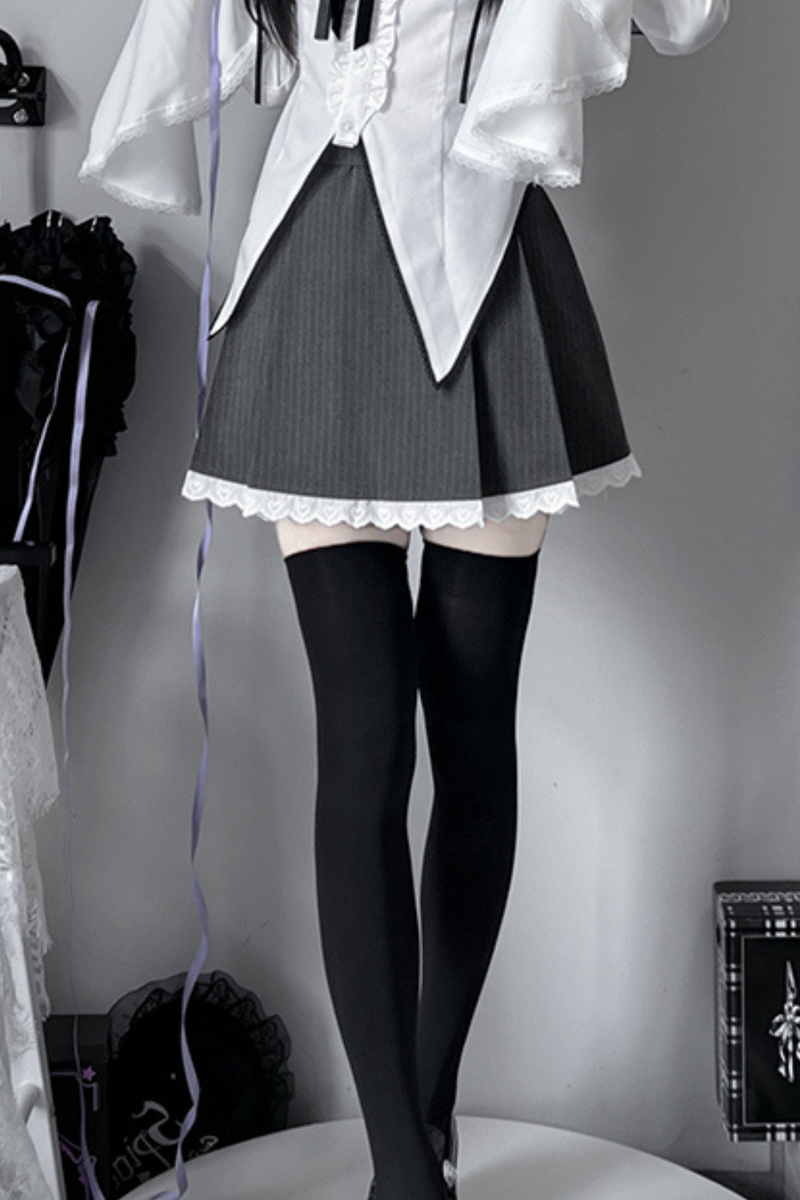 Gothic Style Sailor Shirt + Lace Skirt