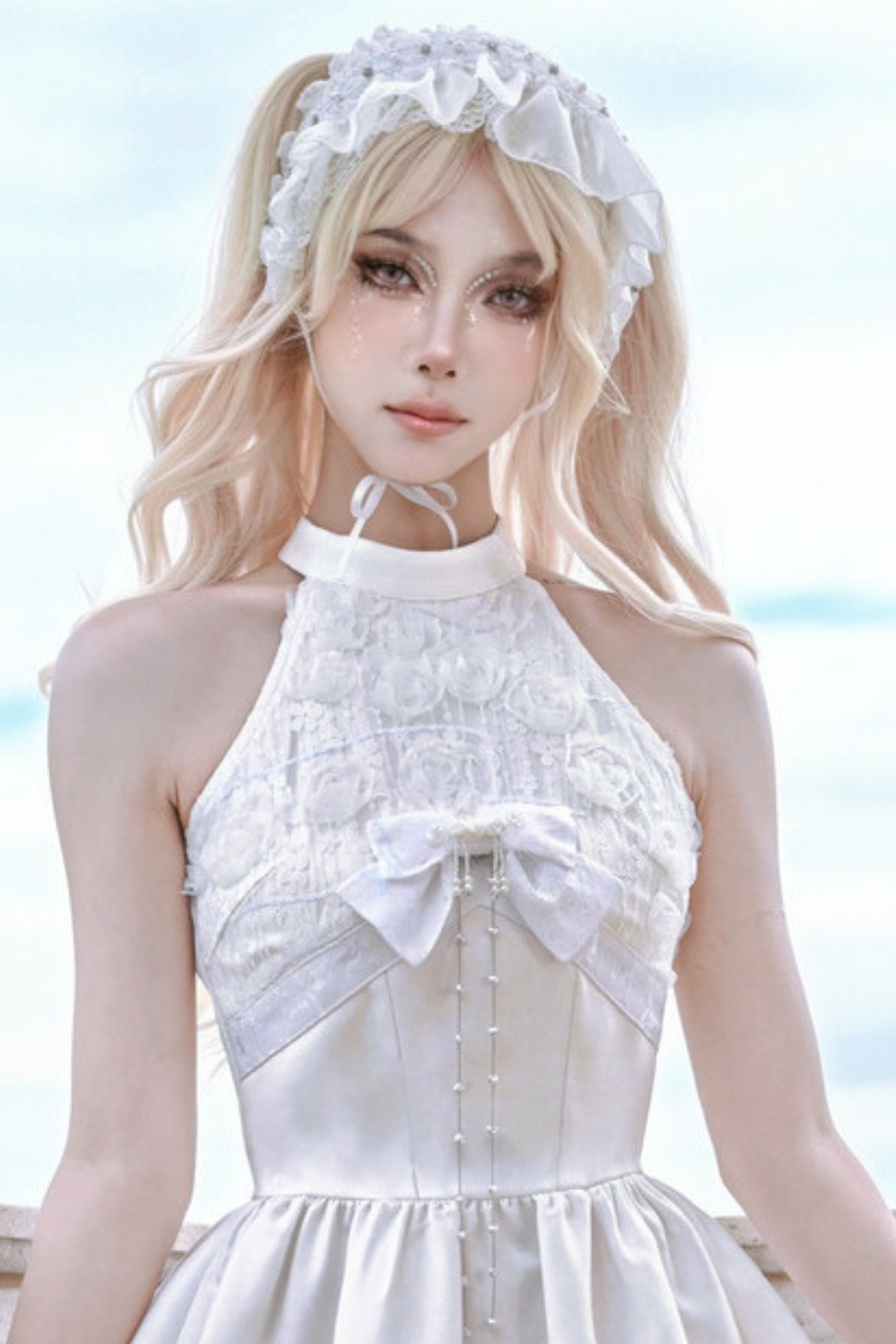 [pre-order] Fairy Pure White Neck Dress