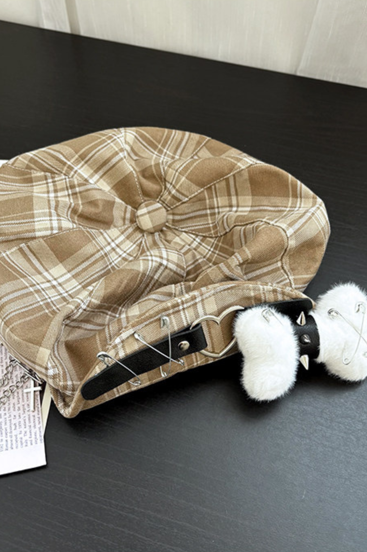 Studded Plaid Subculture Hat