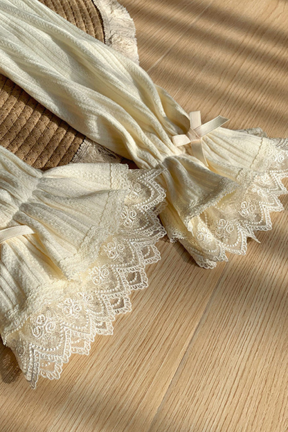 Lace Trim Knit Cardigan