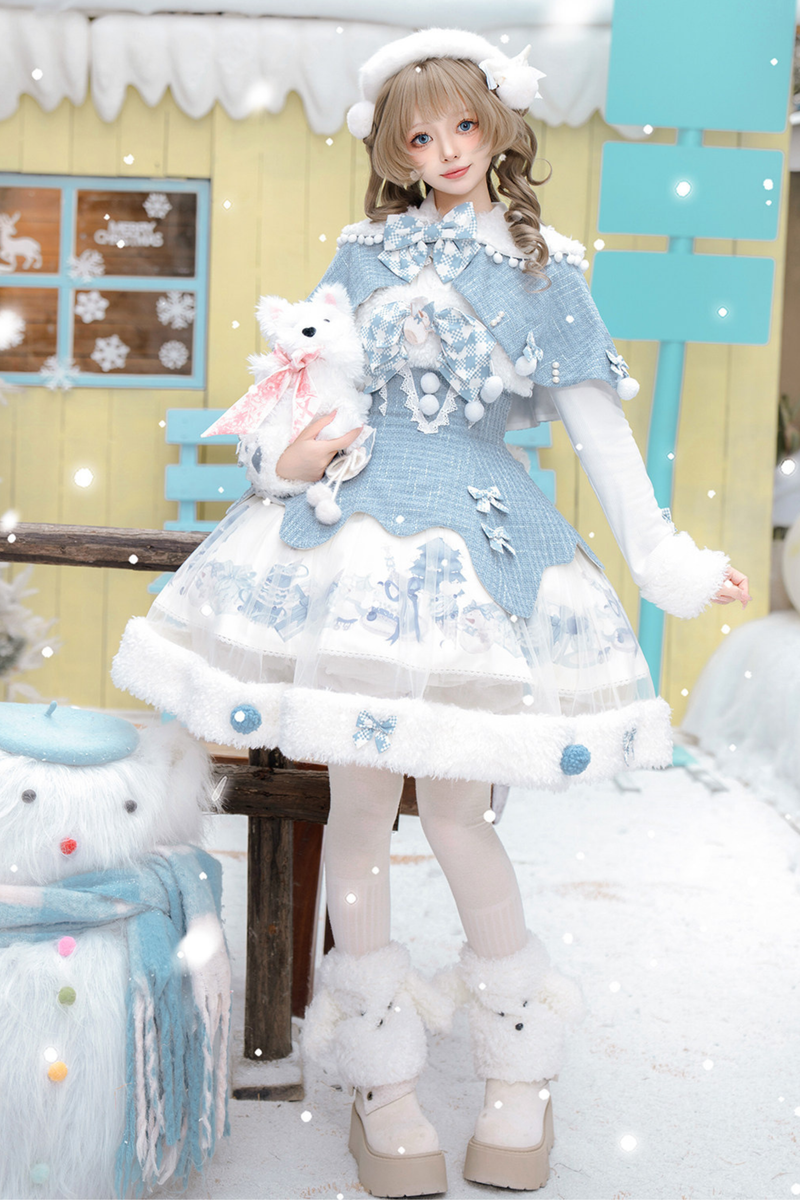 Snow Island Lolita Dress + Top + Shawl