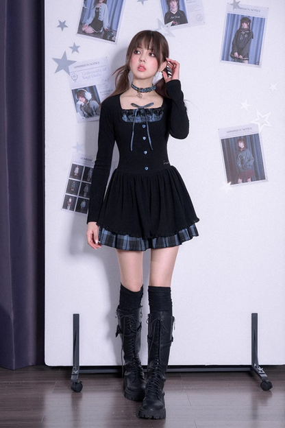 Plaid Heart Tiered Dress