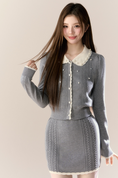 Sweet Island Doll Cardigan + Tight Skirt