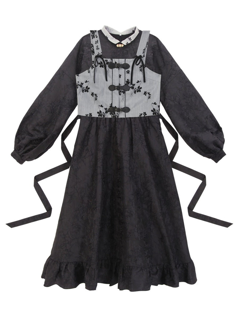 Stand Collar Chinese-style Long Dress