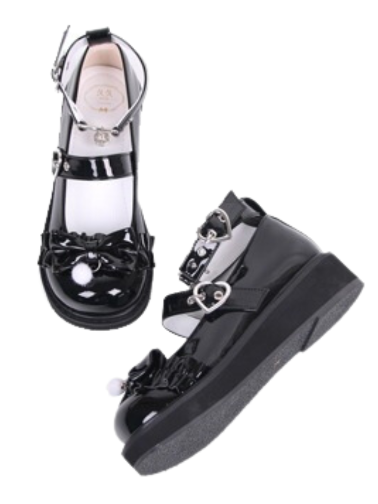 Nya Kokoro Lolita Retro Soft Girl Round Toe Shoes