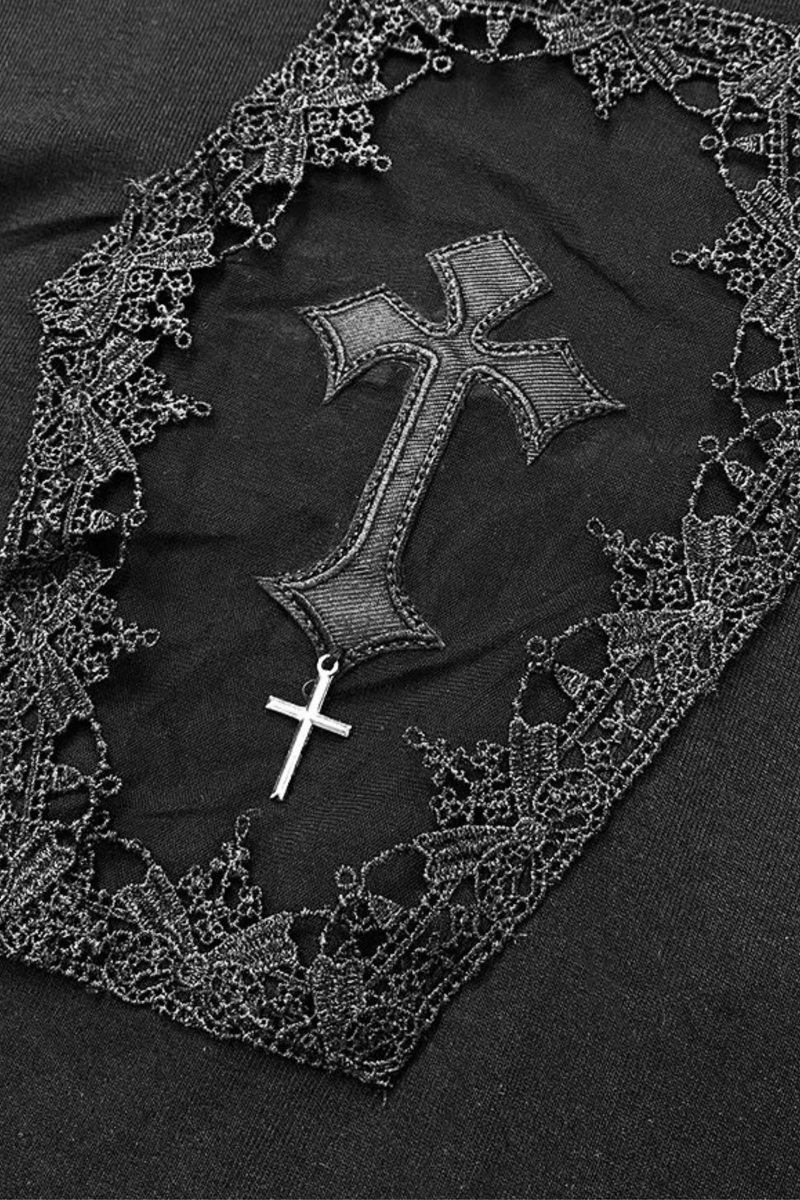 Gothic Cross High Neck Top