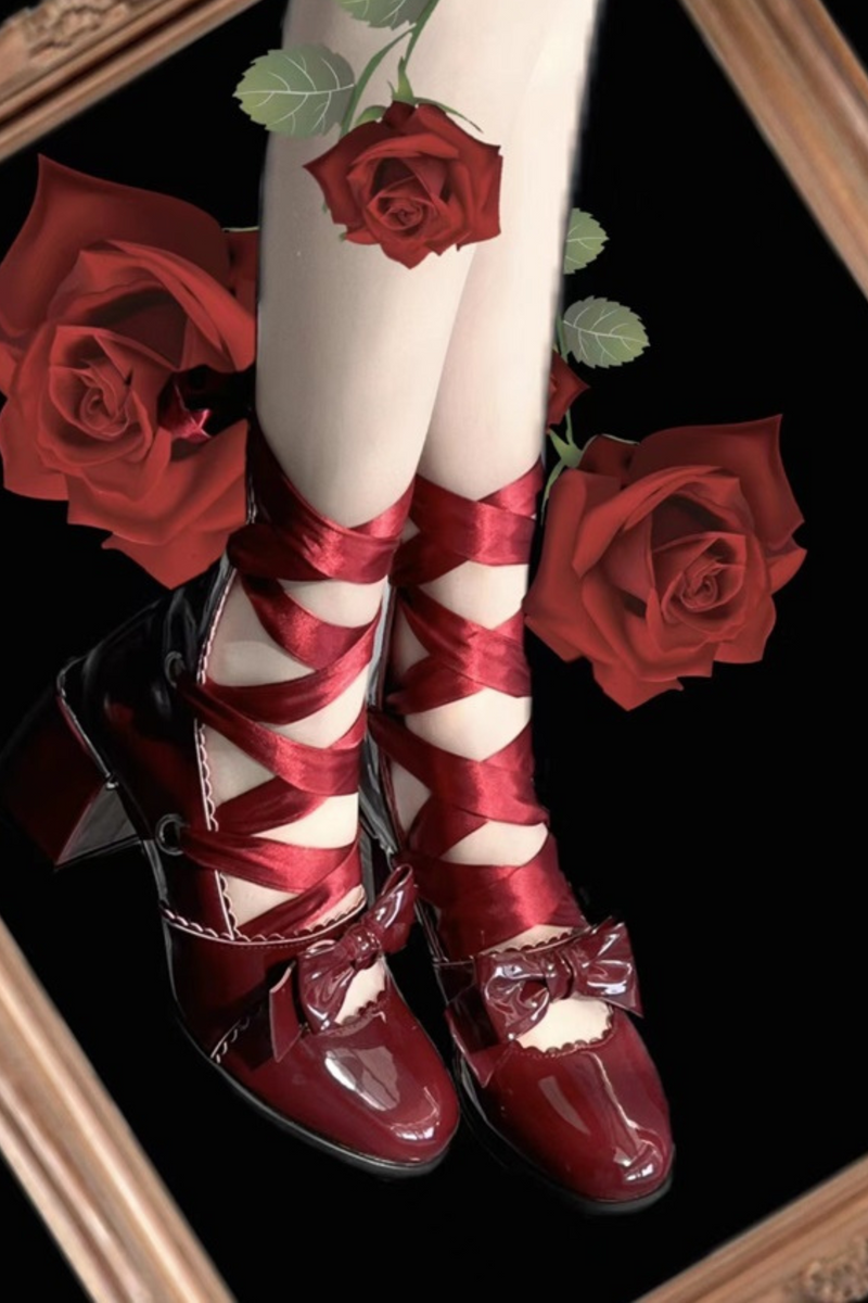 Ribbon Lace-up Lolita Shoes