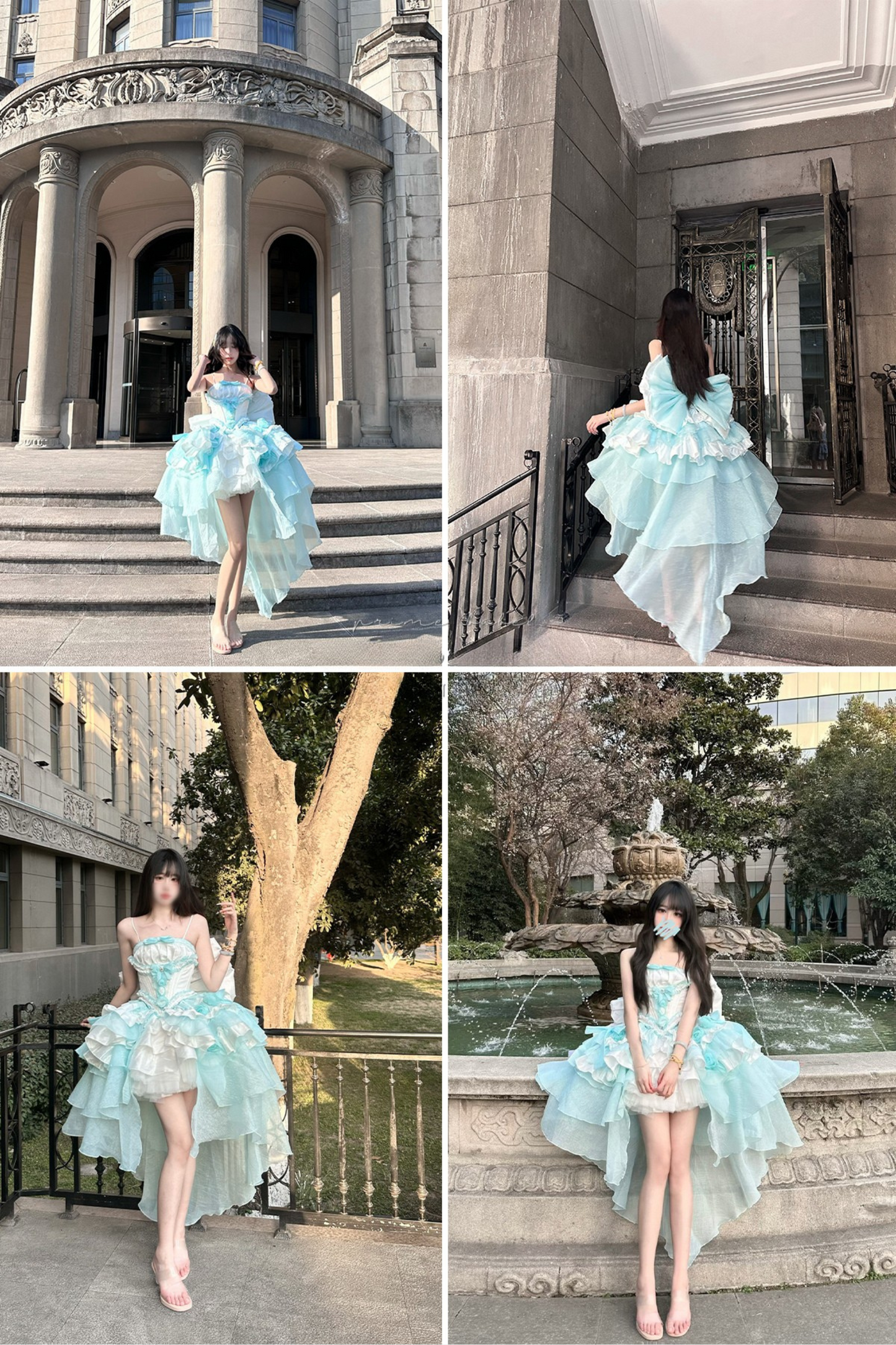 [pre-order] Paraiba Tourmaline Rose Long Tail Beauty Dress Set