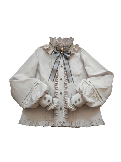 Wears Letter Ruffle Ribbon Cape Suit