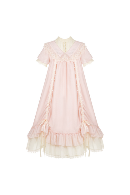 [pre-order] Rose Ruffle Lolita Dress + Dress + Belt + Brooch + Ribbon + Headband + Sleeve