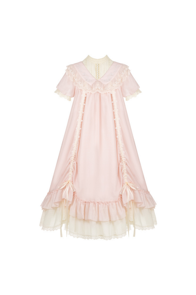 [pre-order] Rose Ruffle Lolita Dress + Dress + Belt + Brooch + Ribbon + Headband + Sleeve