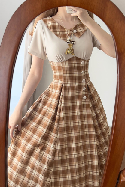 Retro Plaid Lolita Dress