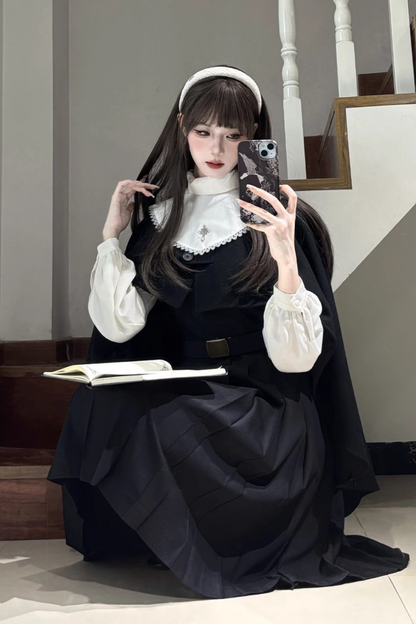 Gothic School Mantle + Top + Vest Dress