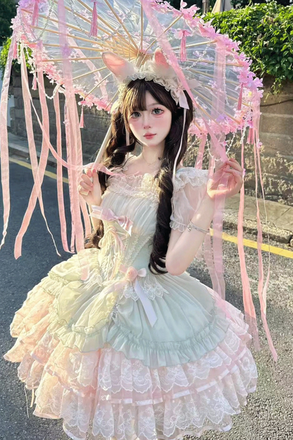 Sweet Girly Lolita Ballet Jumper Dress
