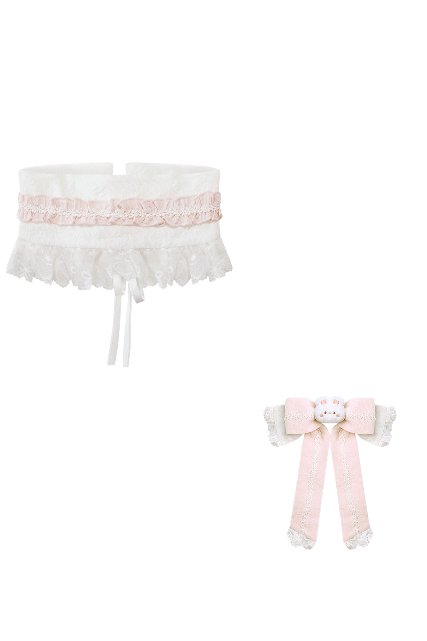Japanese Design Top + Tiered Skirt + Ribbon Belt