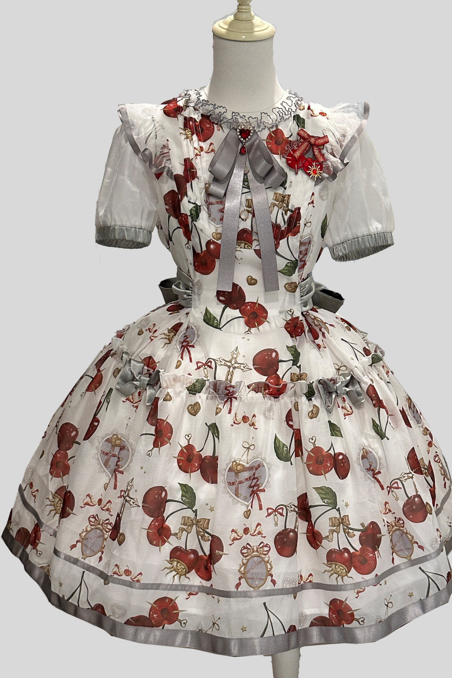 Retro Antique Cherry Sweet Lolita Dress + Jumper Skirt