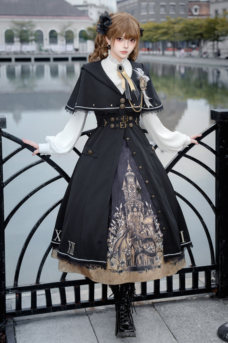 Dragon Aria Lolita Cape Coat + Top + Skirt