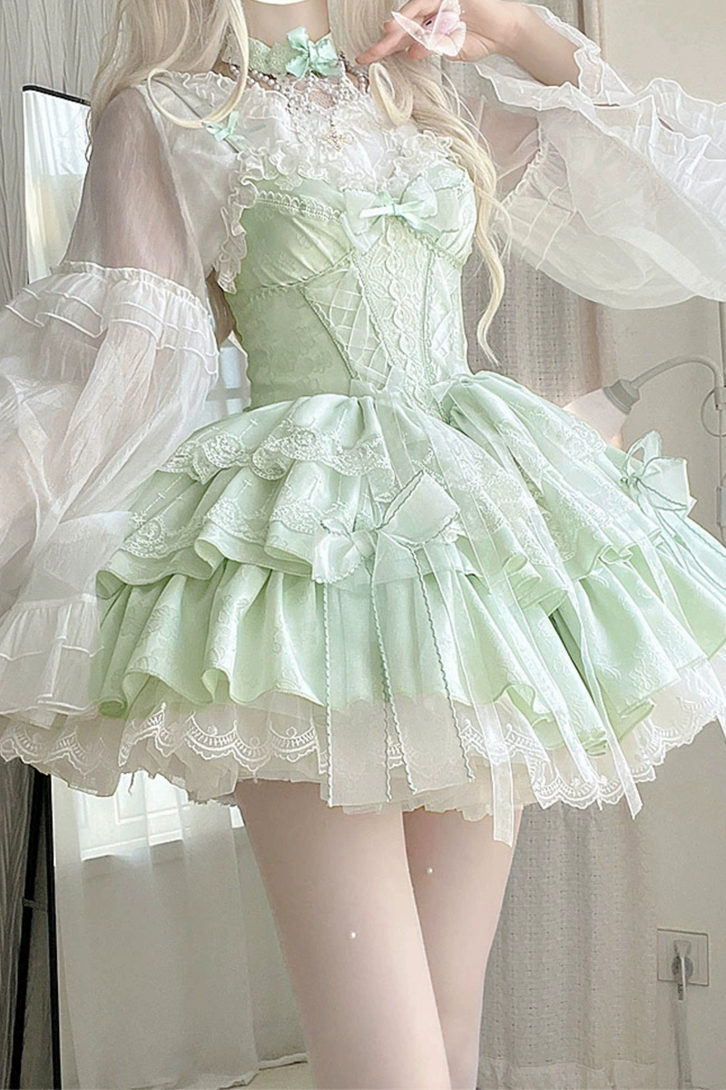Polly Rue Ballet Flannel Lace Ribbon Lolita Dress