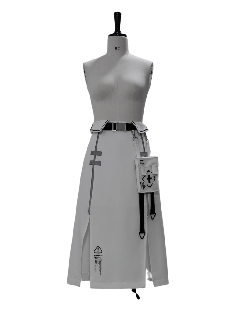 A Line Skirt Design Cape Suit [hoodie Cape + Shirt + Skirt + One Shoulder Cape]