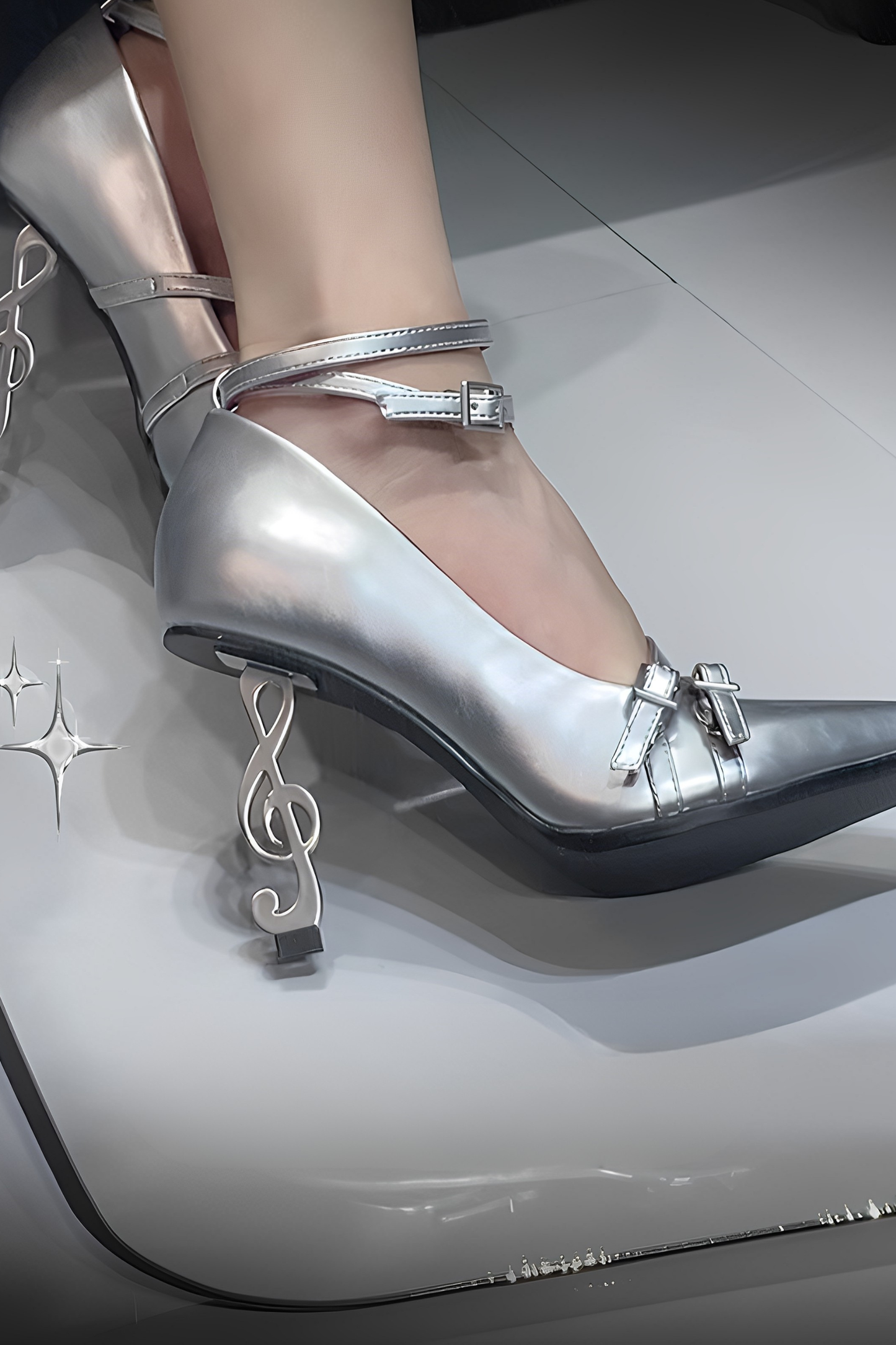 Gothic Music Note High Heels