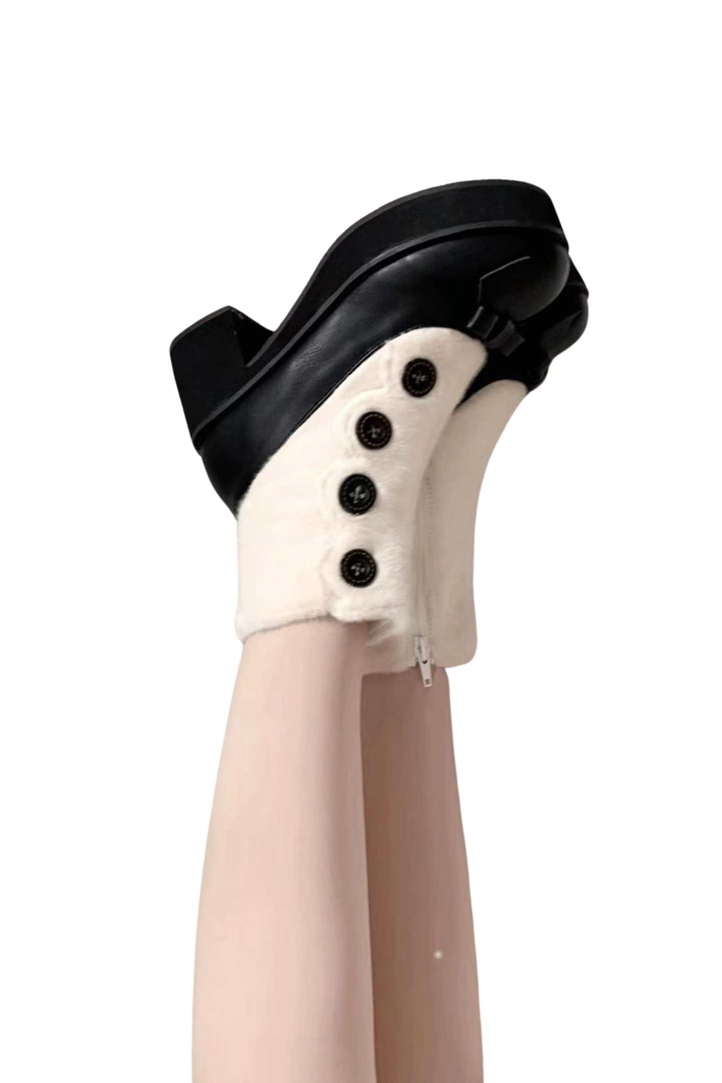 [pre-order] Retro Button Fur Socks Cover Fake Design Boots