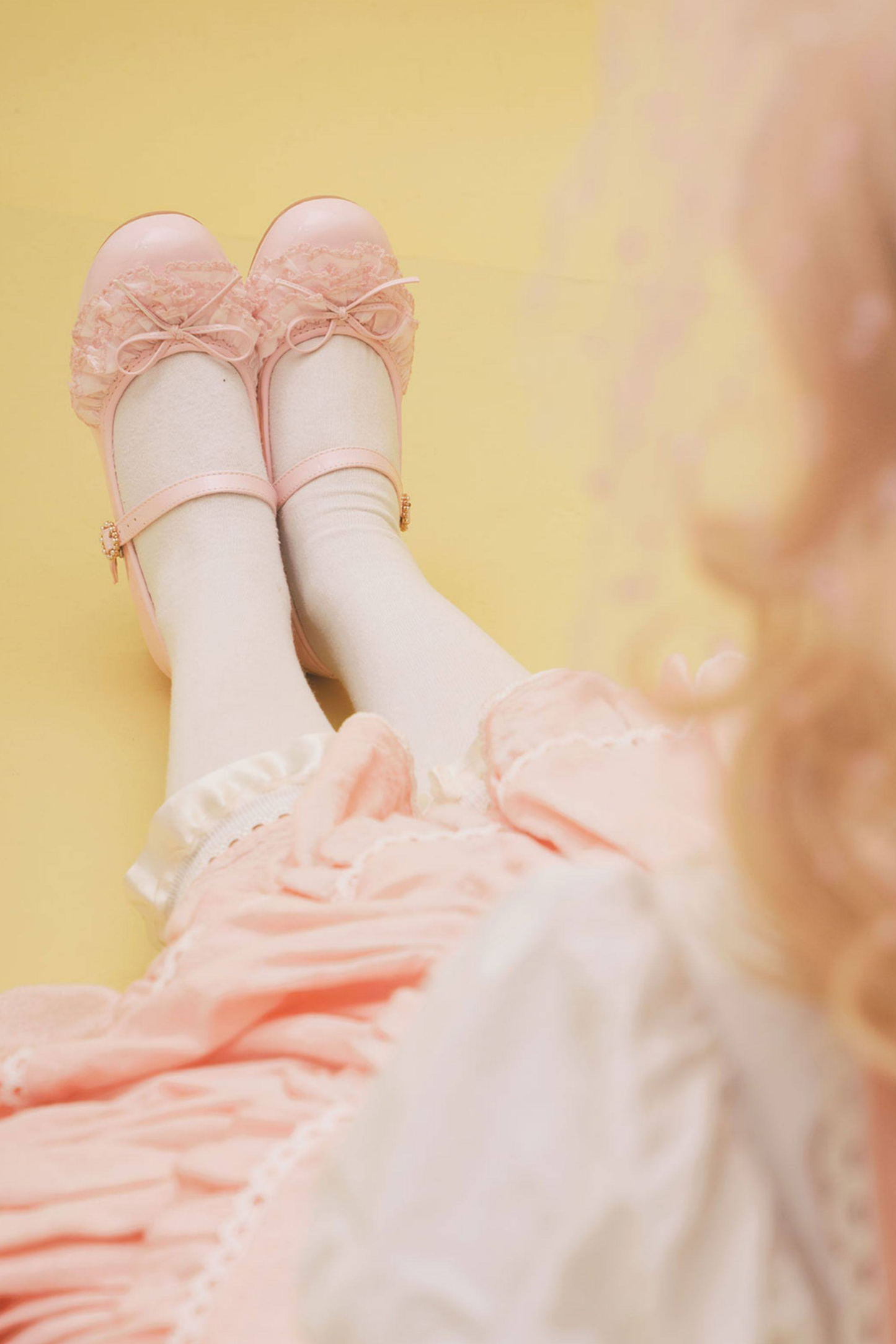 Satin Lace Bow Mary Jane Shoes