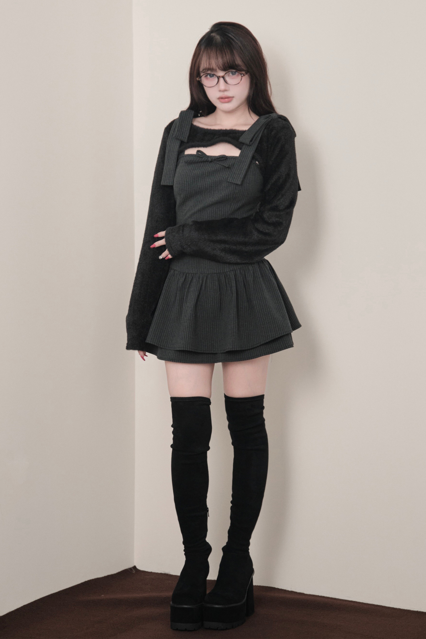 Ribbon Suspender Dress + Top