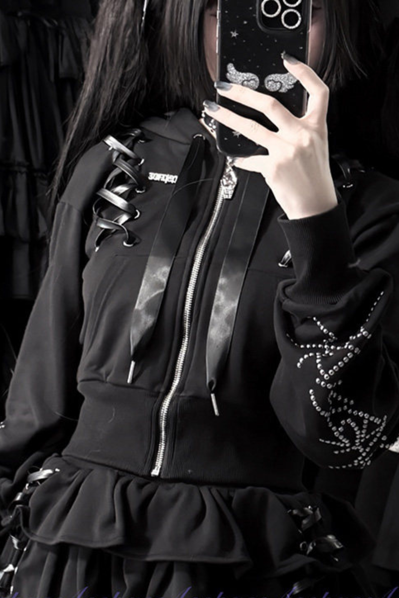 Dark Hooded Jacket + Skirt