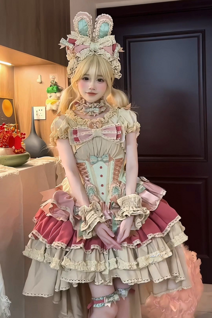 [pre-order] Ribbon Bunny Antique Version Bustier Dress + Inner Top + Complete Accessories