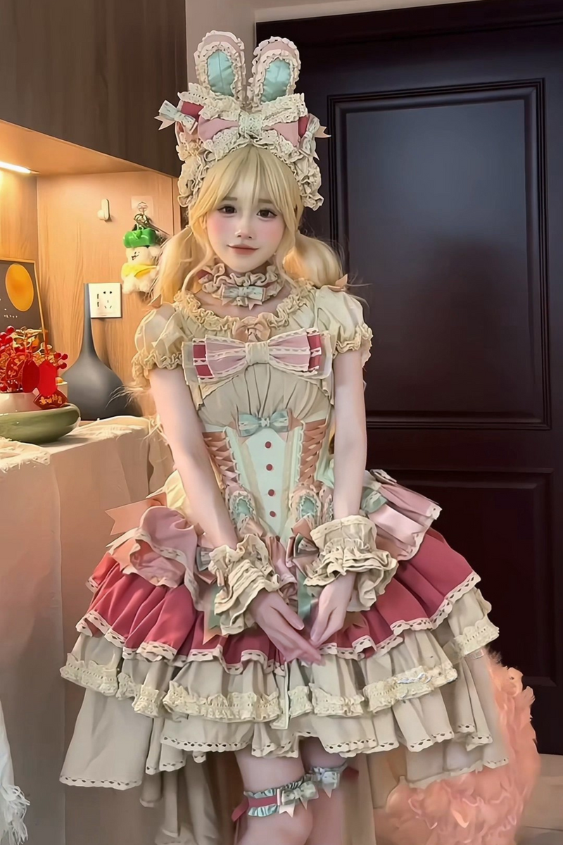 [pre-order] Ribbon Bunny Antique Version Bustier Dress + Inner Top + Complete Accessories