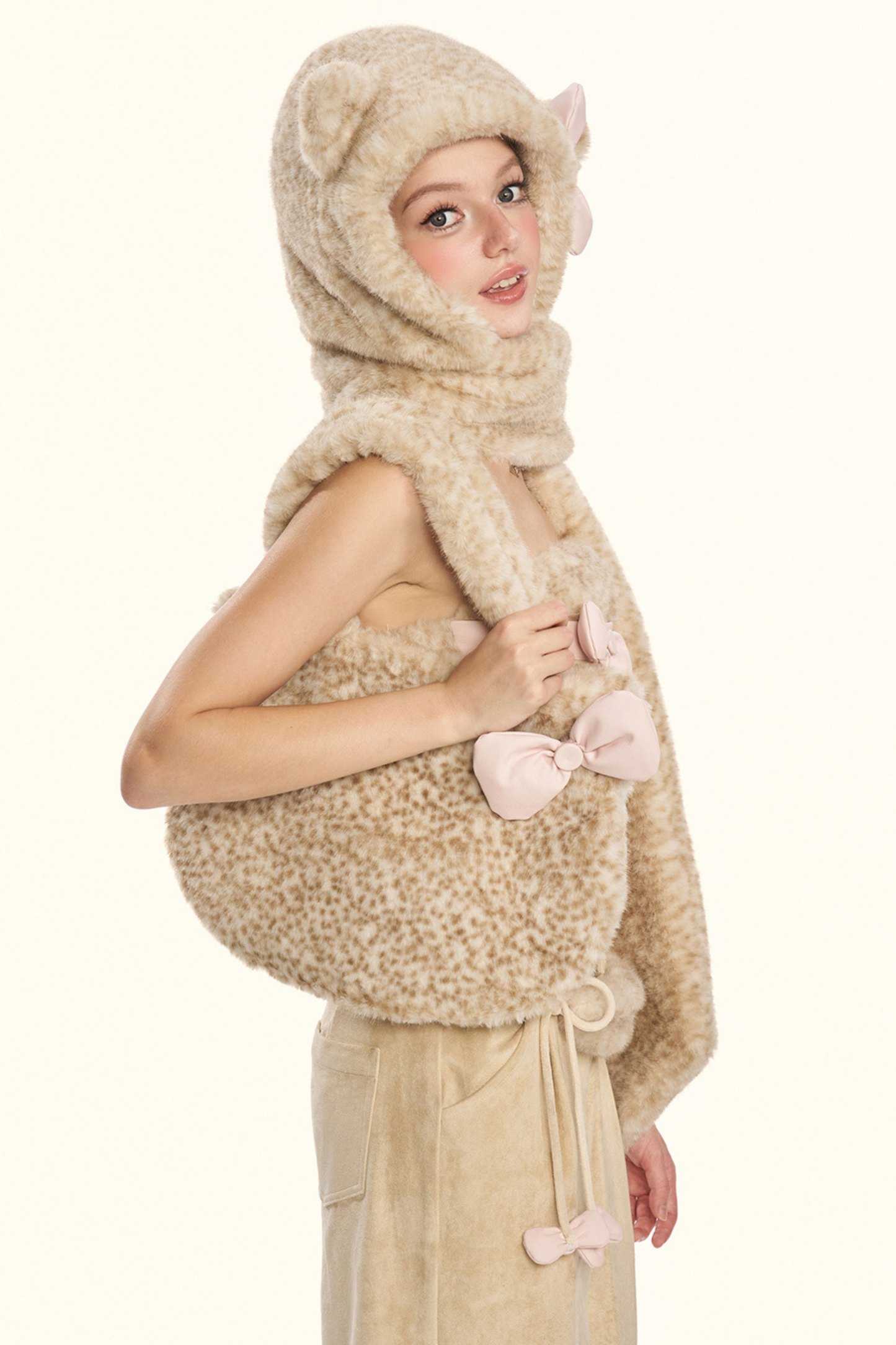Little Milk Leopard Ribbon Bag