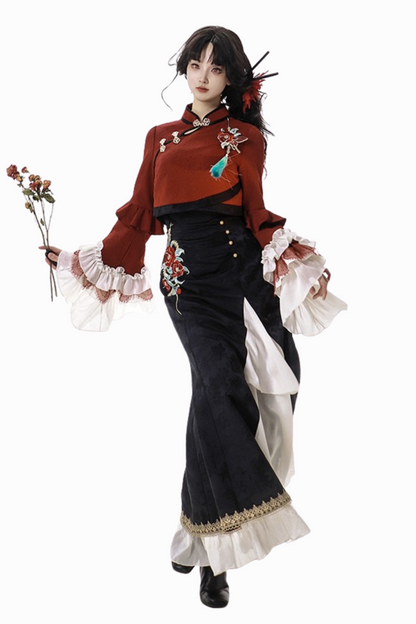 Snake Bone Camelia Nation Chinese-style Top + Dress