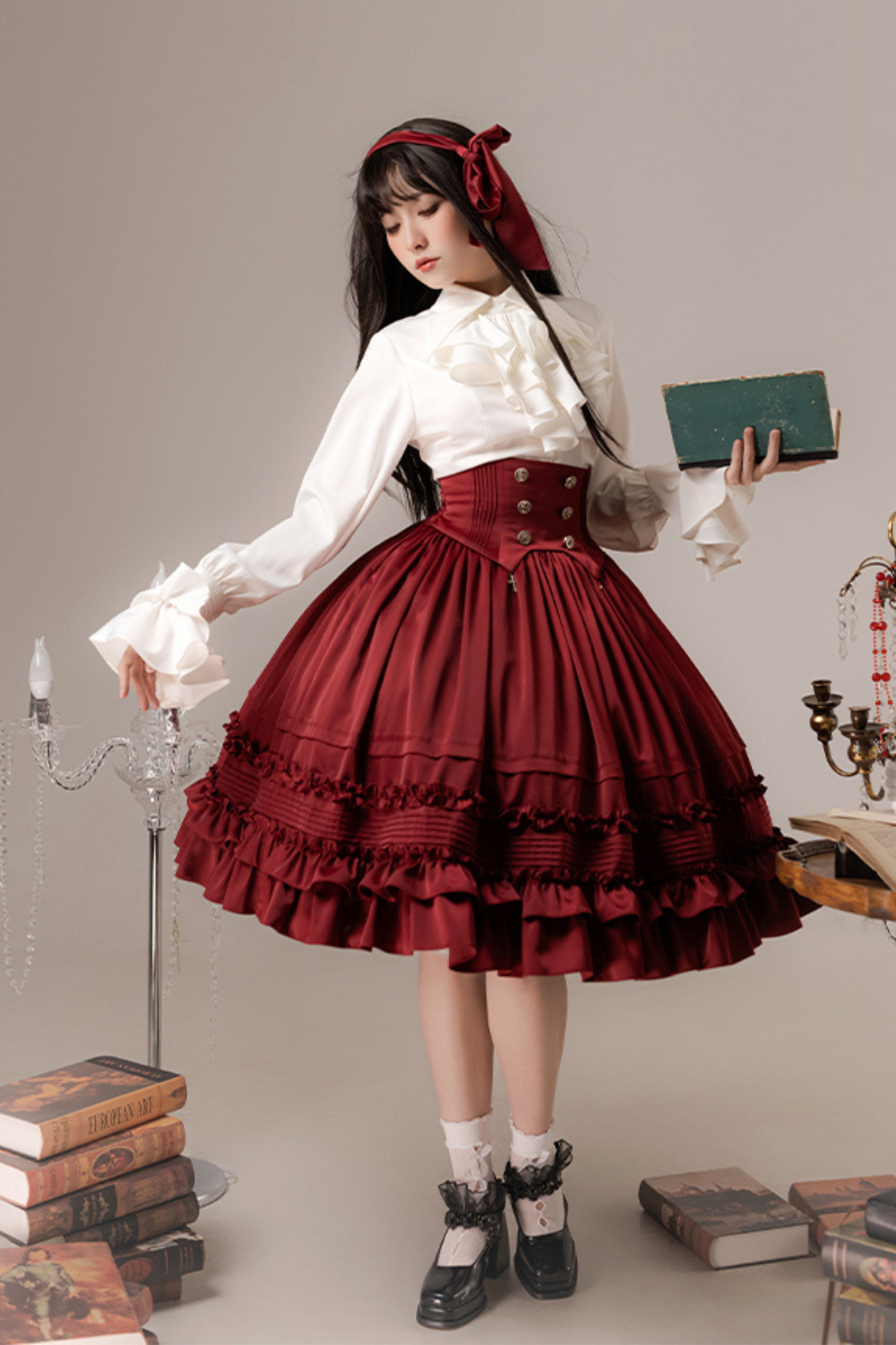 [pre-order] Classic Shirt + Ruffled Retro Lolita Skirt