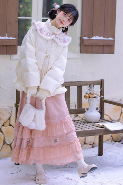 Vanilla Warm Duck Down Jacket Set