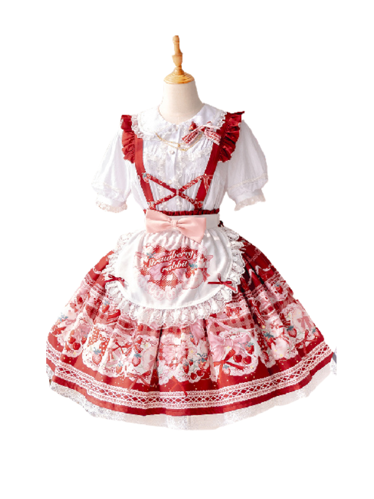 Lolita Rabbit Fried Berry Dress Set