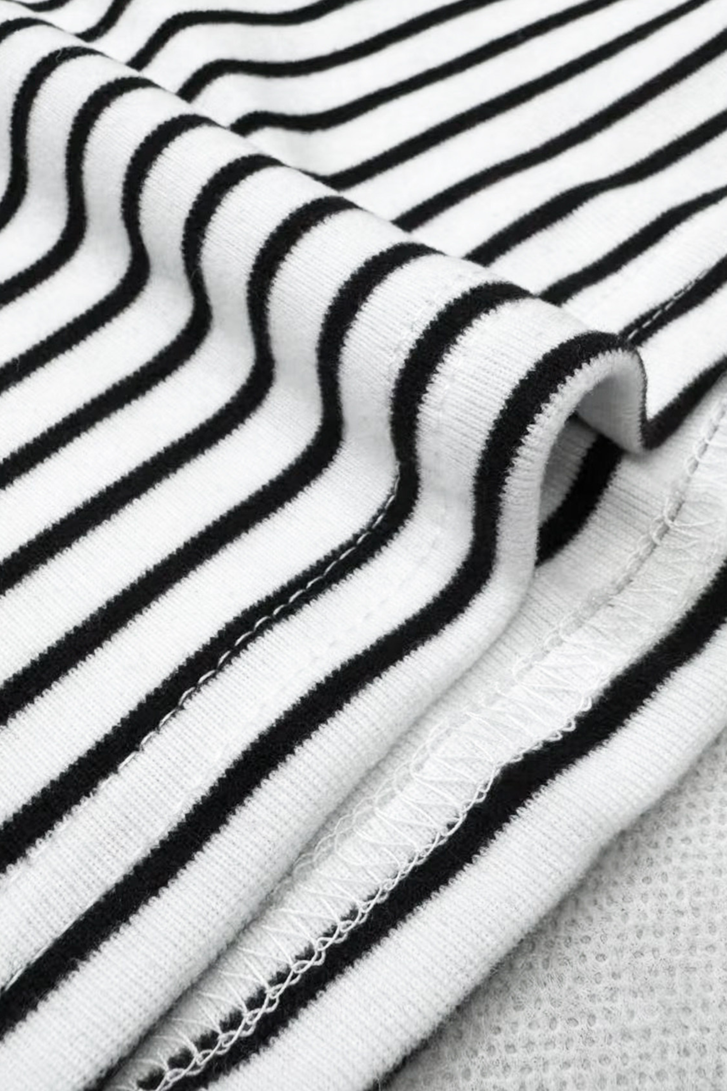 Striped High Neck Slim Top