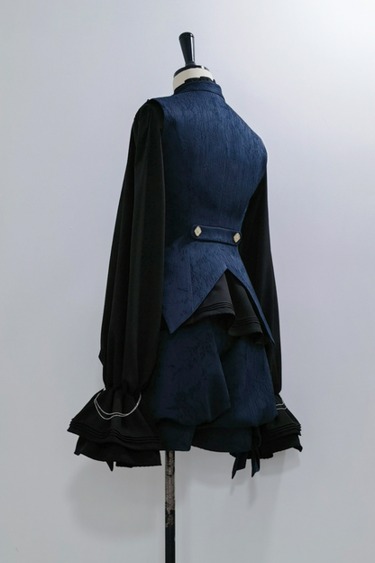 Sapphire Blue Bunny Ear Cape Jacket + Vest + Shorts