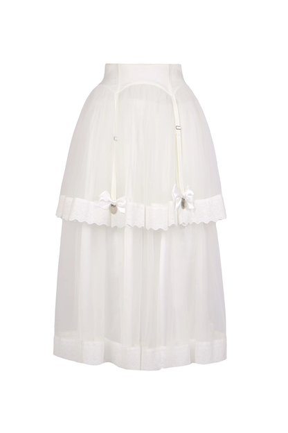 Spider Web French Blouse + Long Skirt