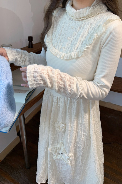 Lace Patchwork a Line Dress
